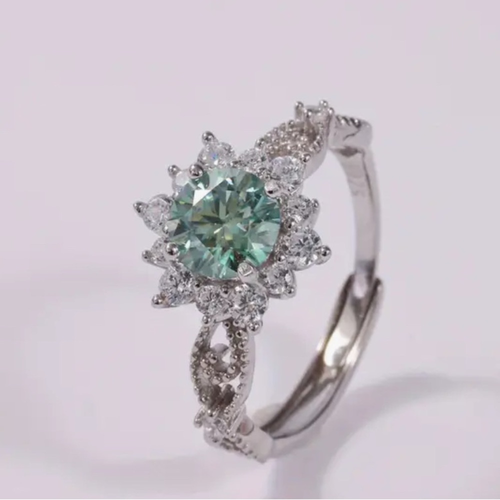 1 carat moissanite ring - brand new; sterling silver